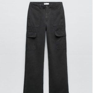 ZARA TRF Straight Cargo Pants - Ink Blue Size 38 (US 6)